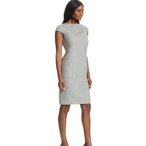 NWT ($279) - M.M. LaFleur Marilyn Dress, Grey Sharkskin, sz 14 - Picture 3 of 6